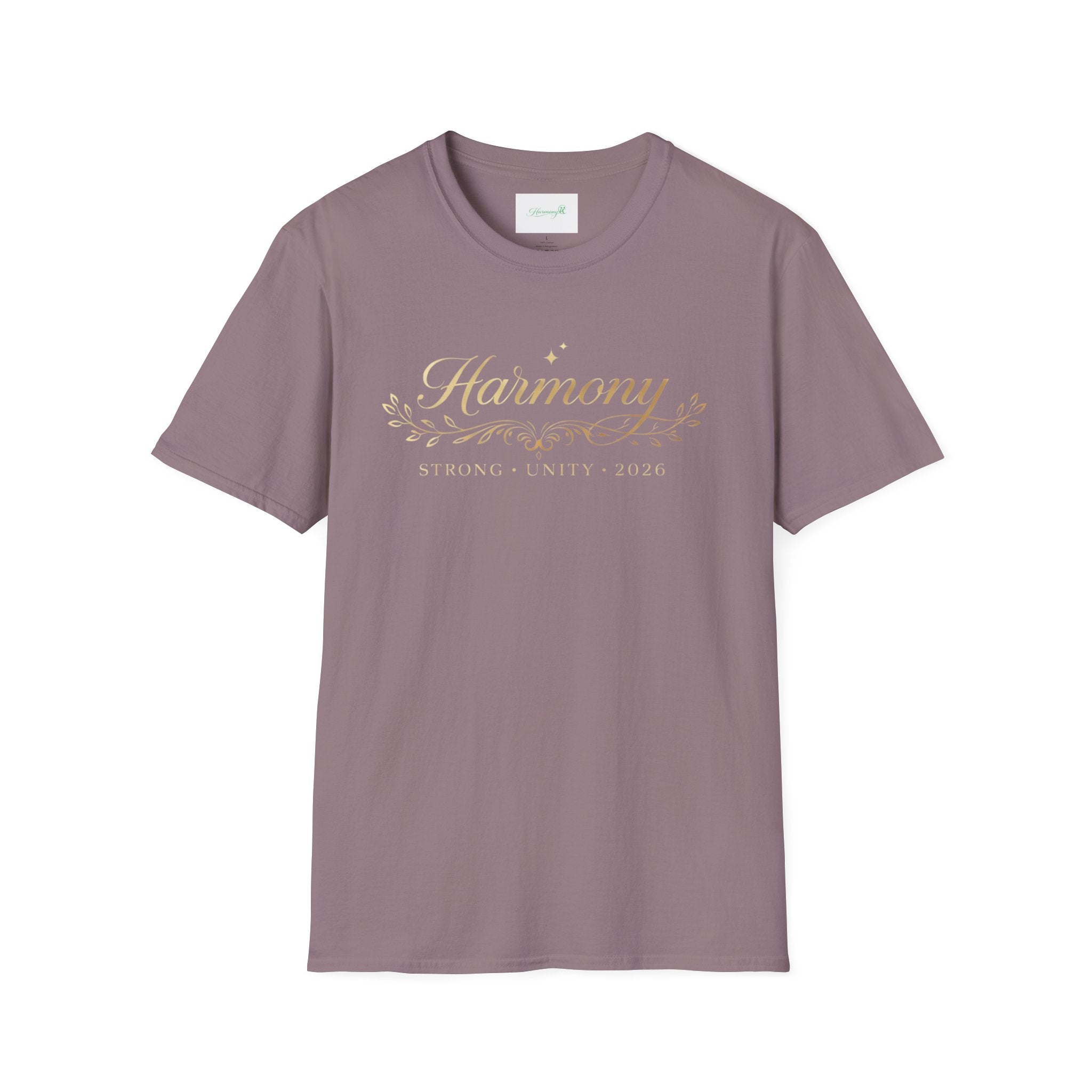 Harmony Script T-Shirt — Minimal Botanical Logo Tee