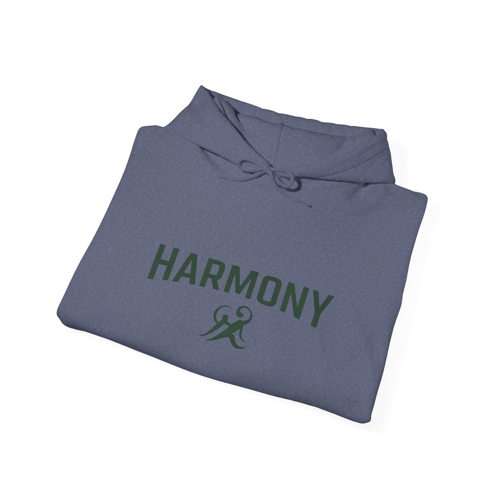 Copy of Harmony Script Hoodie — Minimalist White Pullover with Green 'Harmony' Script