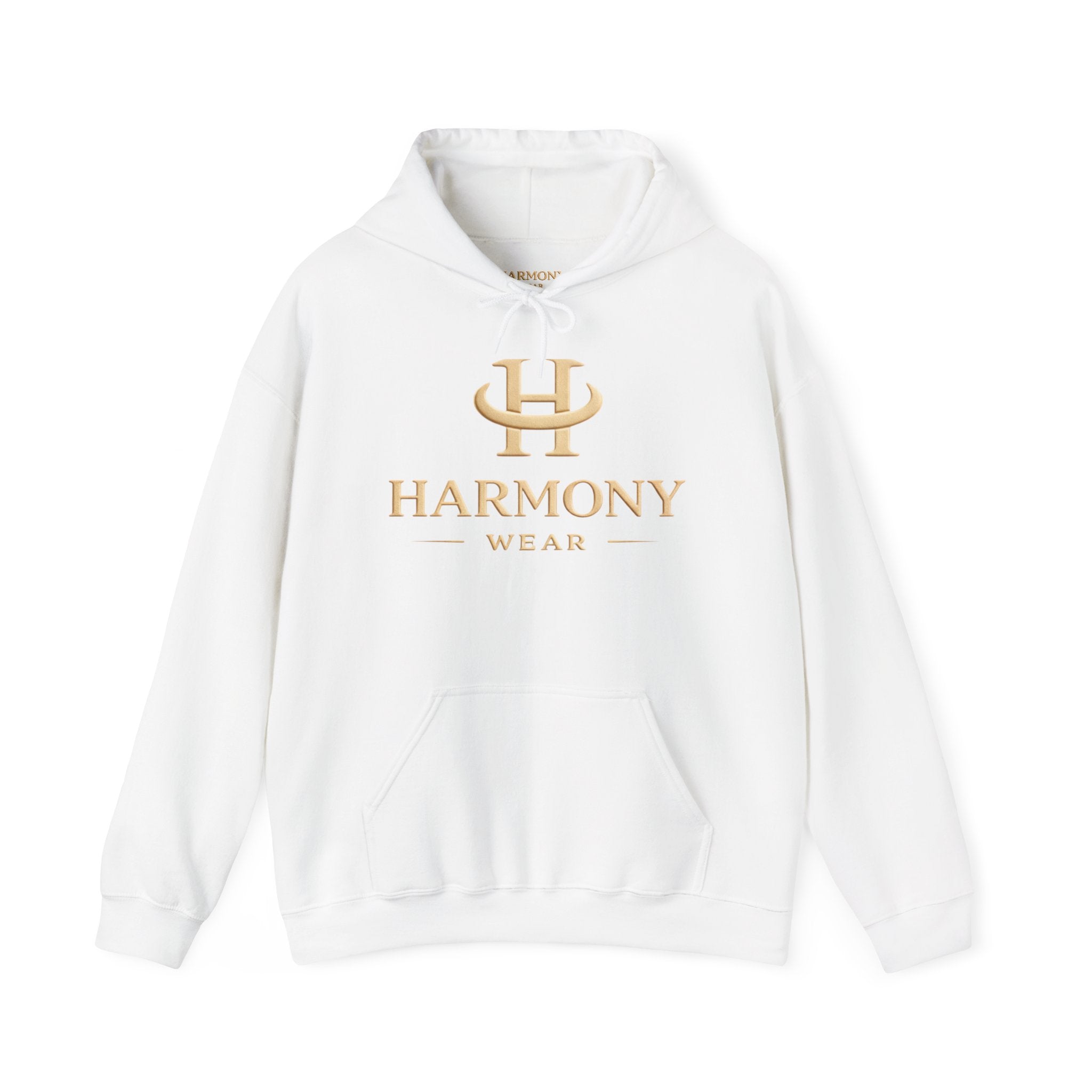 Copy of Harmony Script Hoodie — Minimalist White Pullover with Green 'Harmony' Script