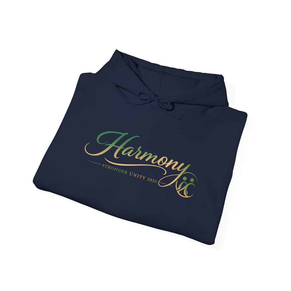 Copy of Harmony Script Hoodie — Minimalist White Pullover with Green 'Harmony' Script