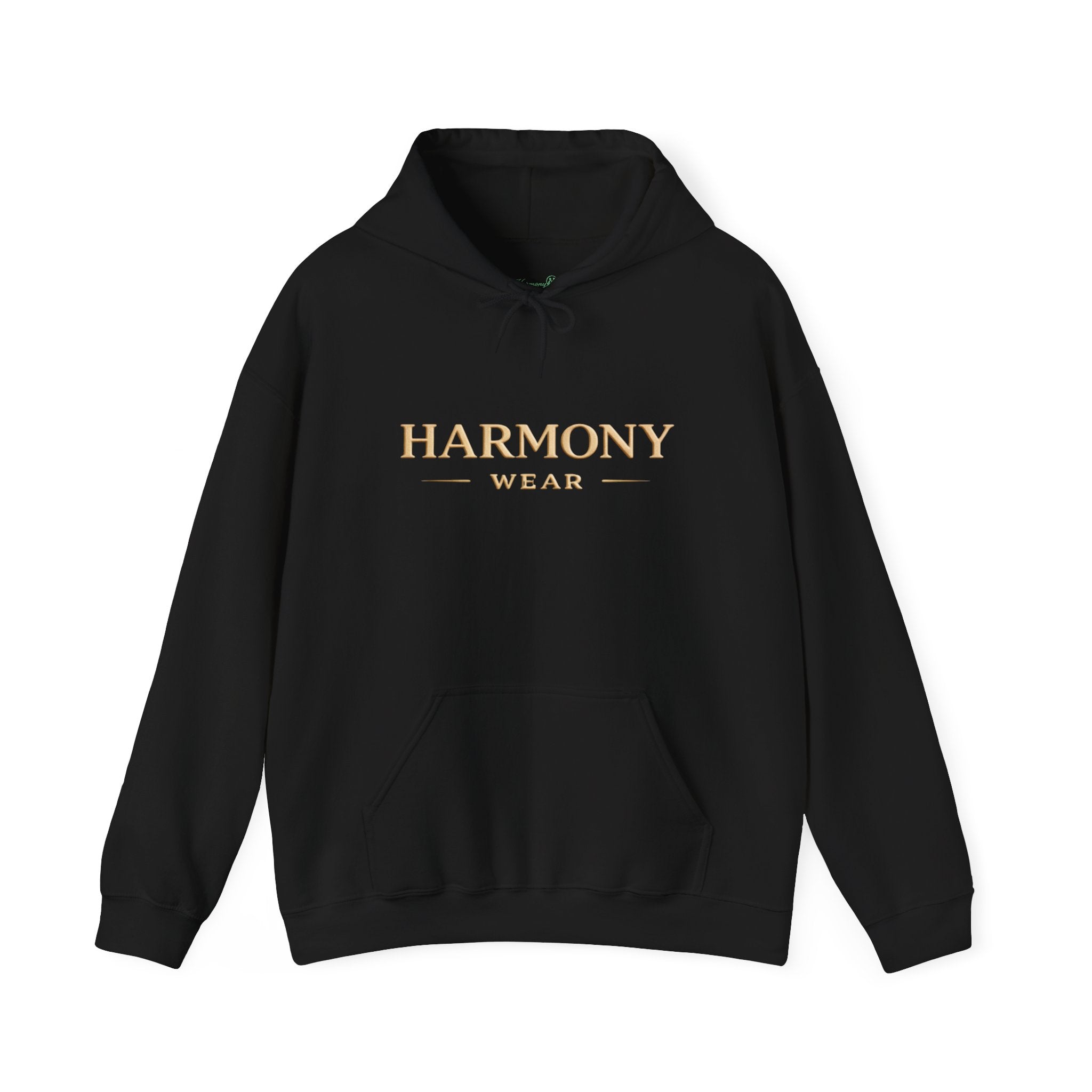 Copy of Harmony Script Hoodie — Minimalist White Pullover with Green 'Harmony' Script