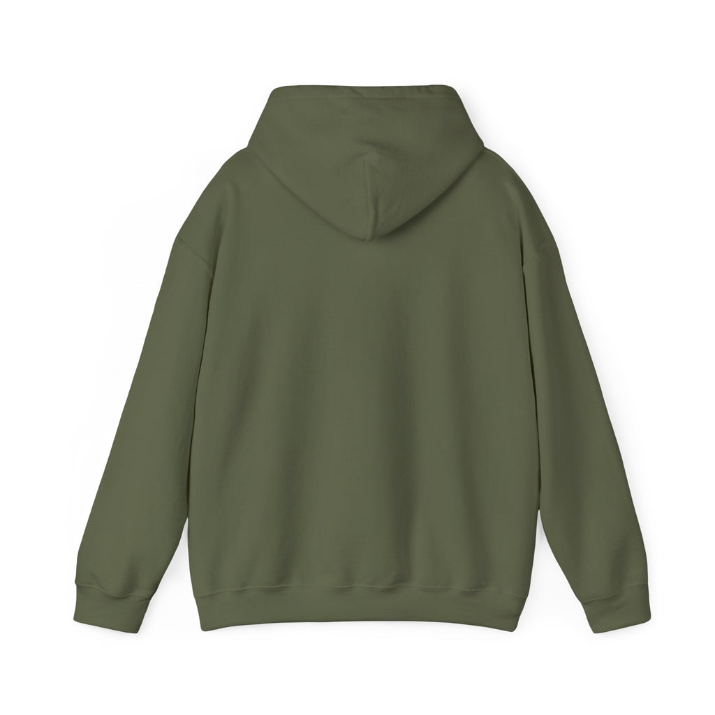 Harmony Script Hoodie — Minimalist White Pullover with Green 'Harmony' Script