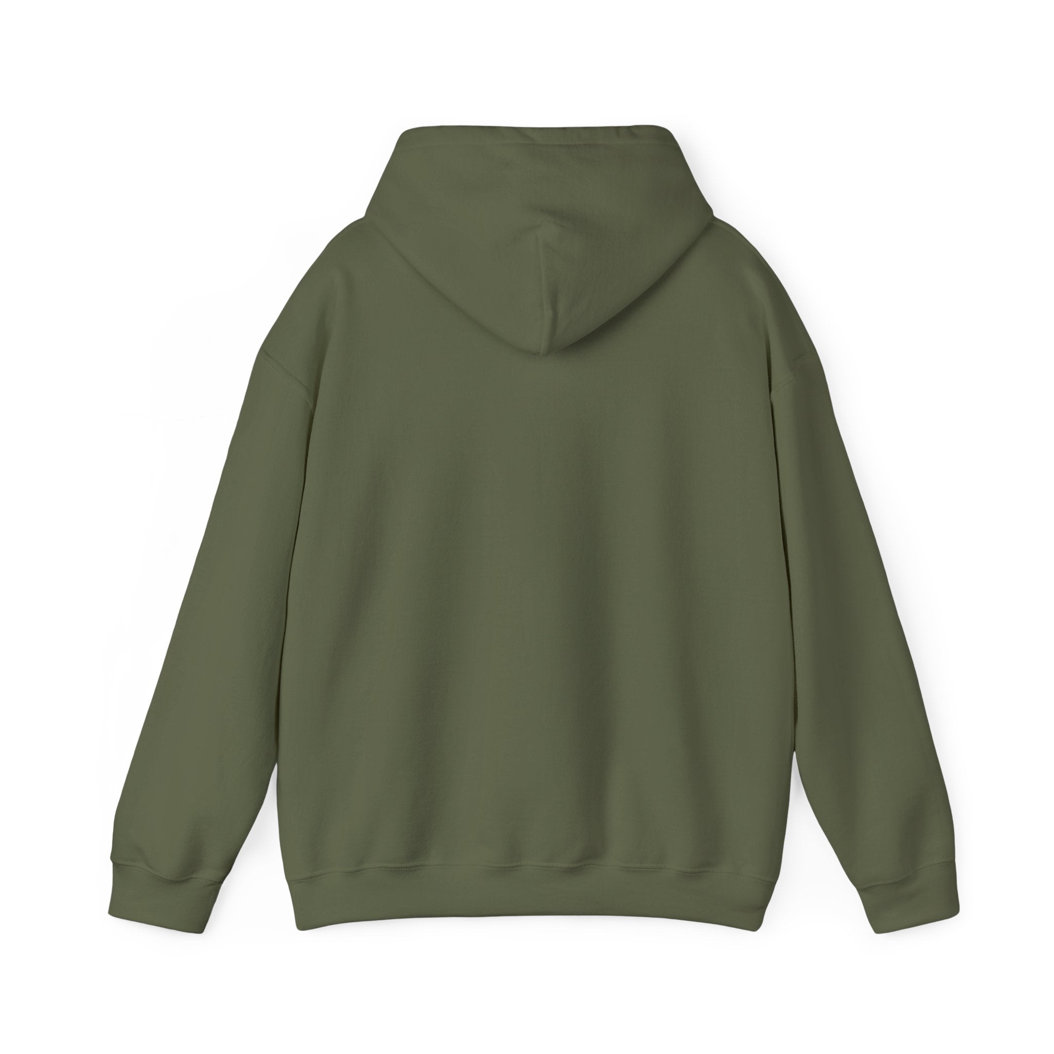 Harmony Script Hoodie — Minimalist White Pullover with Green 'Harmony' Script