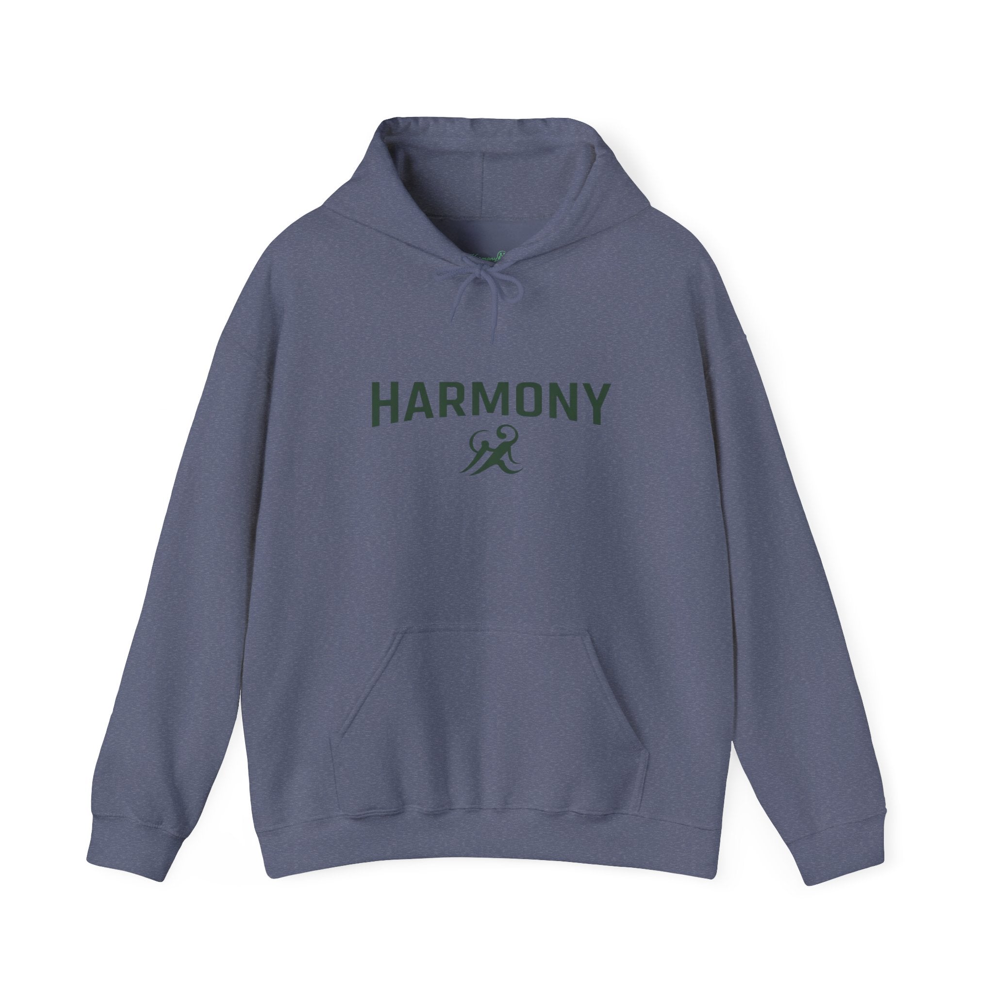 Copy of Harmony Script Hoodie — Minimalist White Pullover with Green 'Harmony' Script