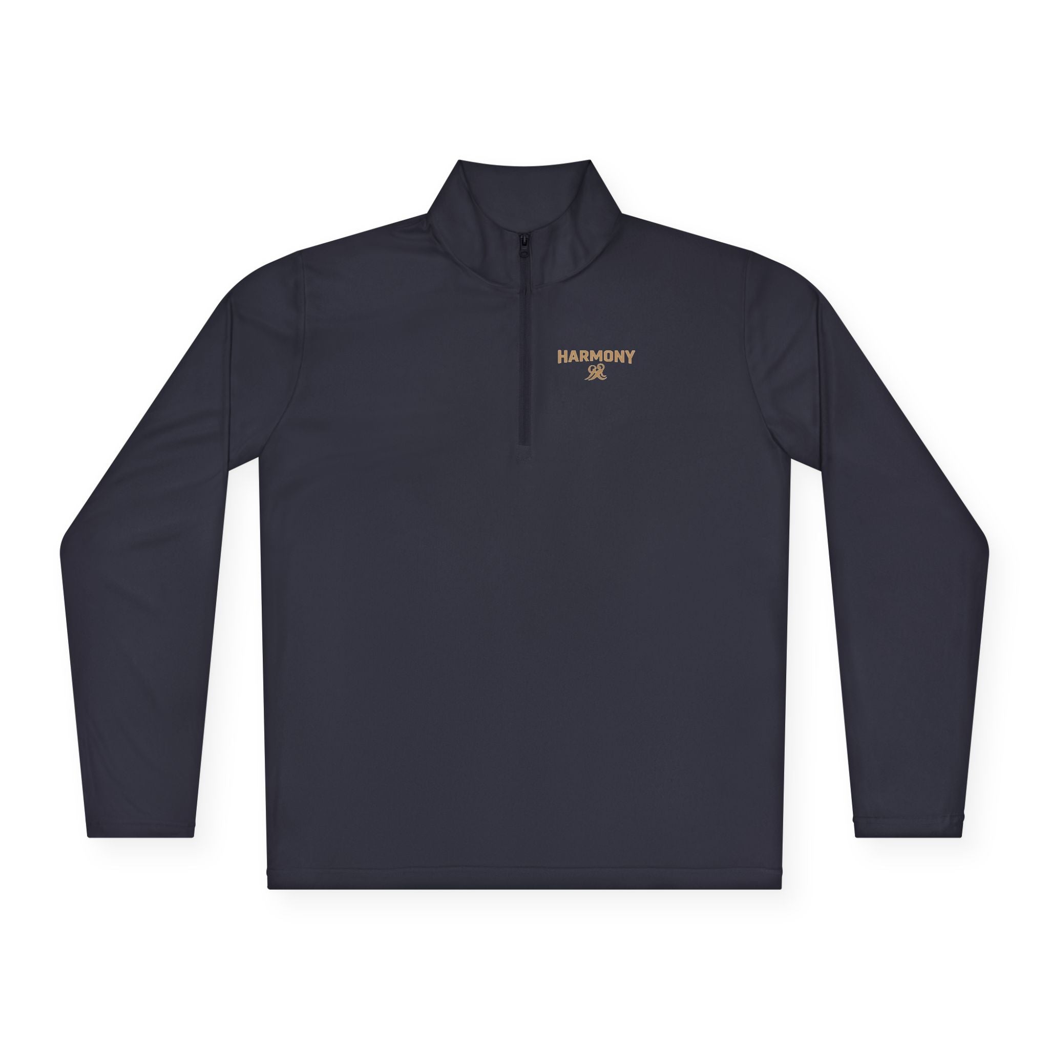 Harmony Quarter-Zip Pullover — "Harmony" Script Pullover with "Stronger Together" Back