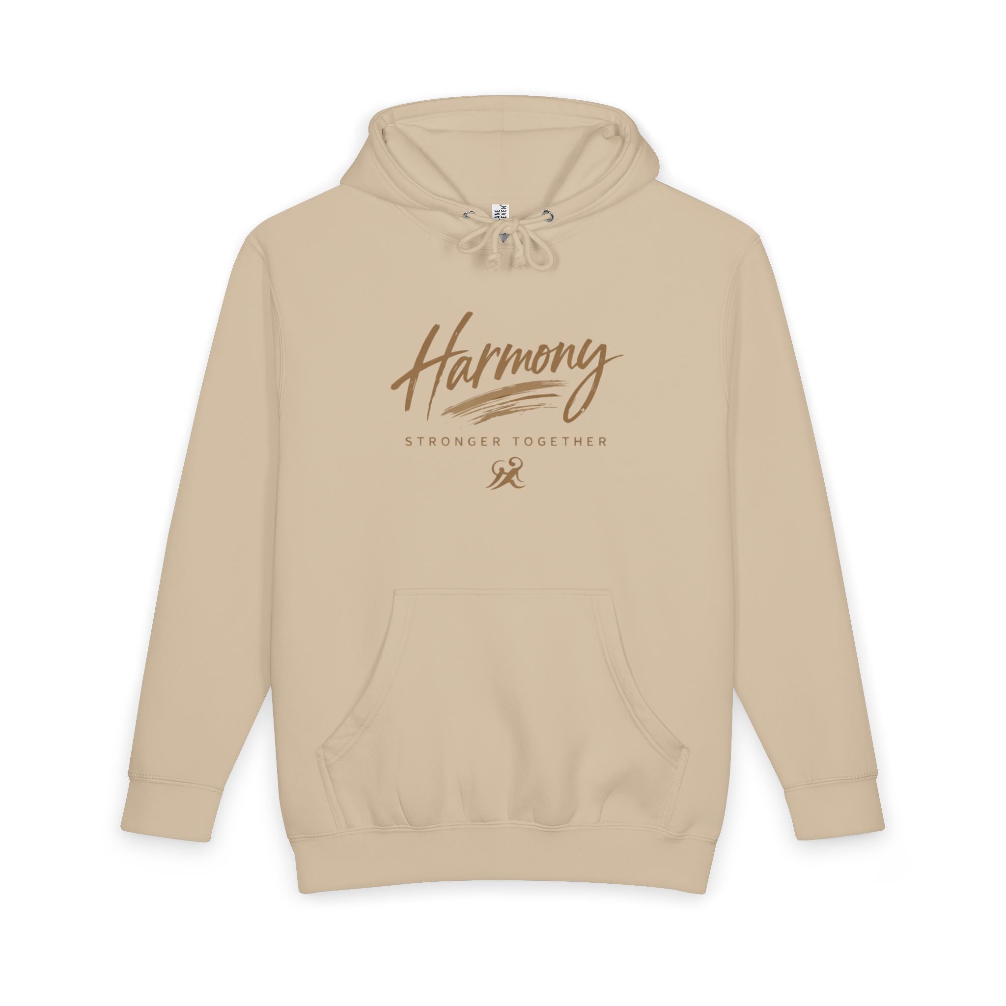 Harmony Pullover Hoodie — "Harmony: Stronger Together" Script Graphic