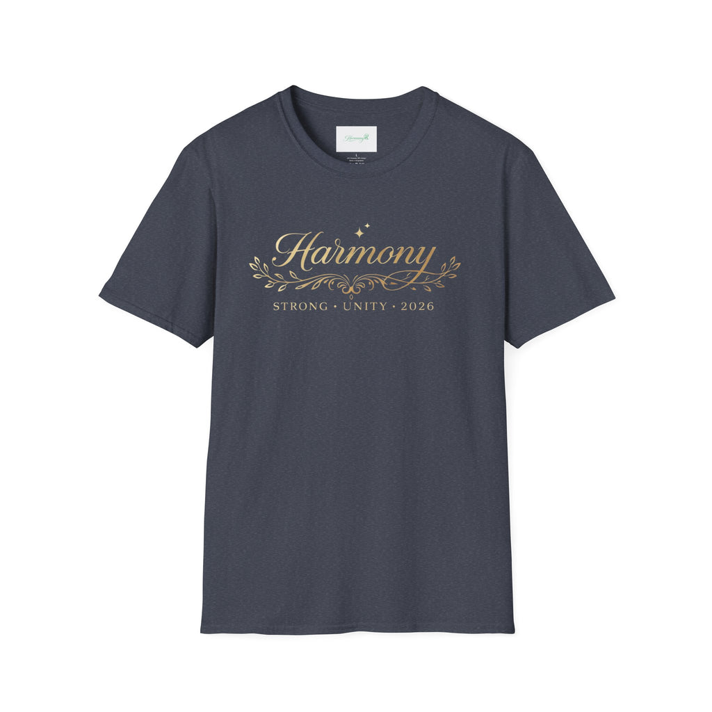 Harmony Script T-Shirt — Minimal Botanical Logo Tee