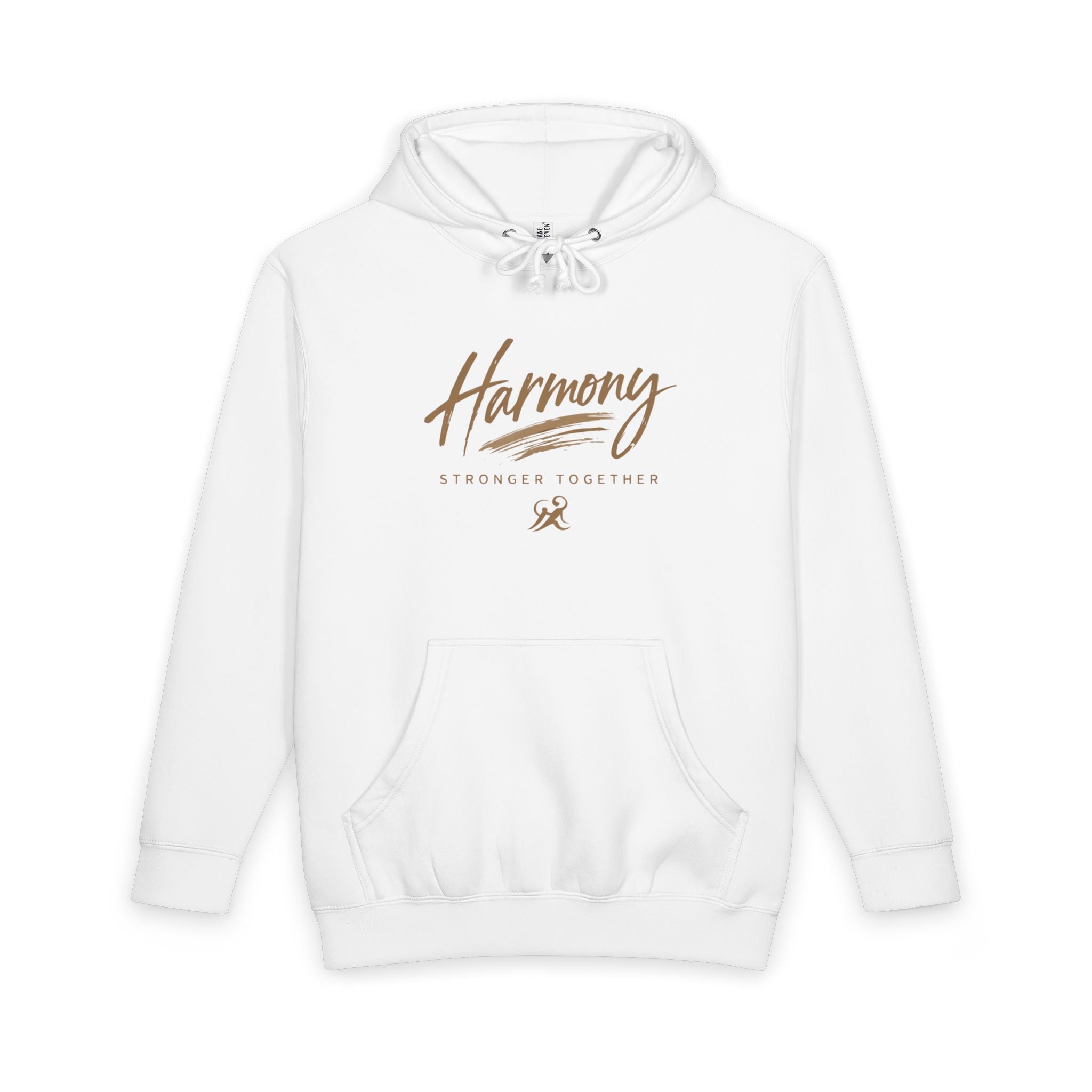 Harmony Pullover Hoodie — "Harmony: Stronger Together" Script Graphic