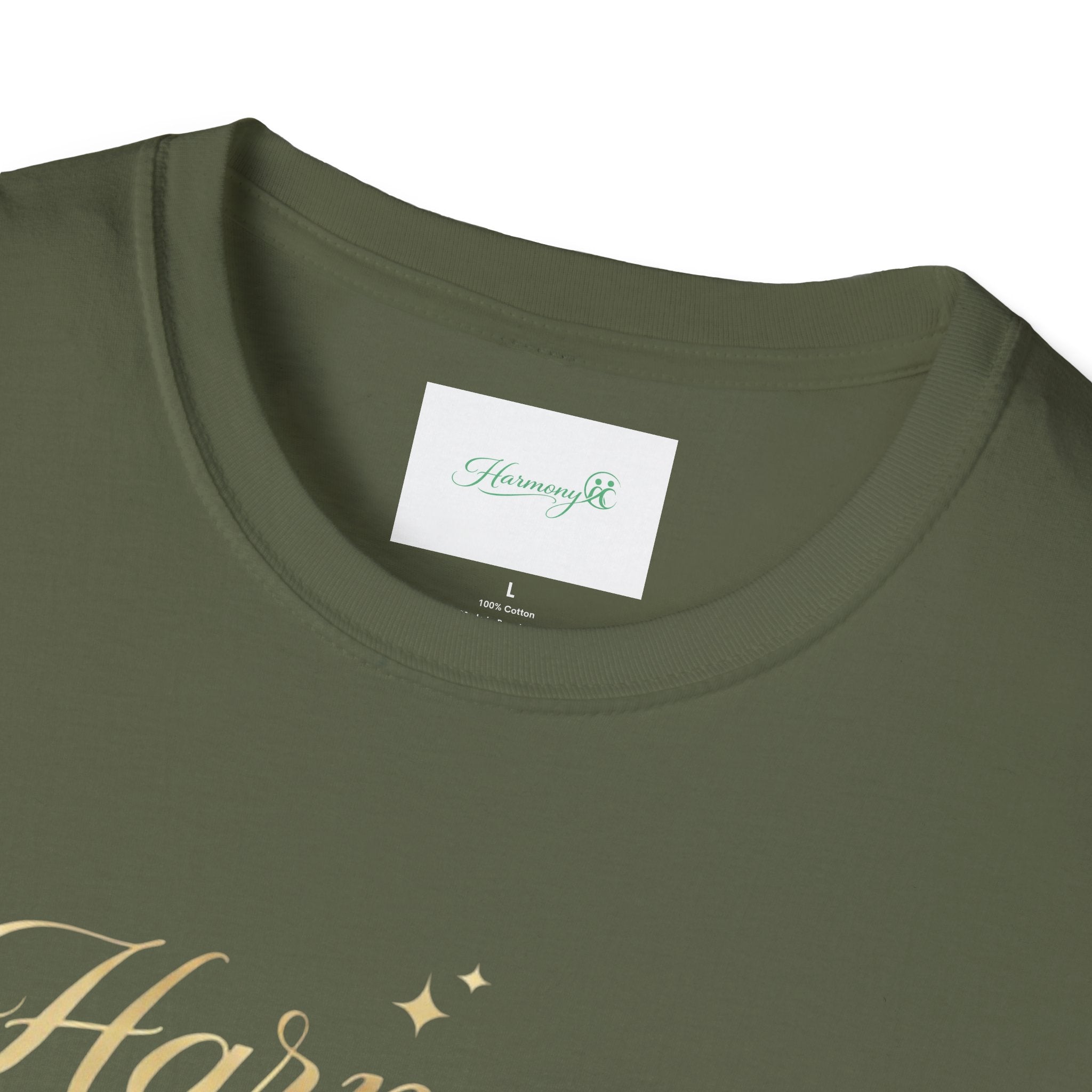 Harmony Script T-Shirt — Minimal Botanical Logo Tee