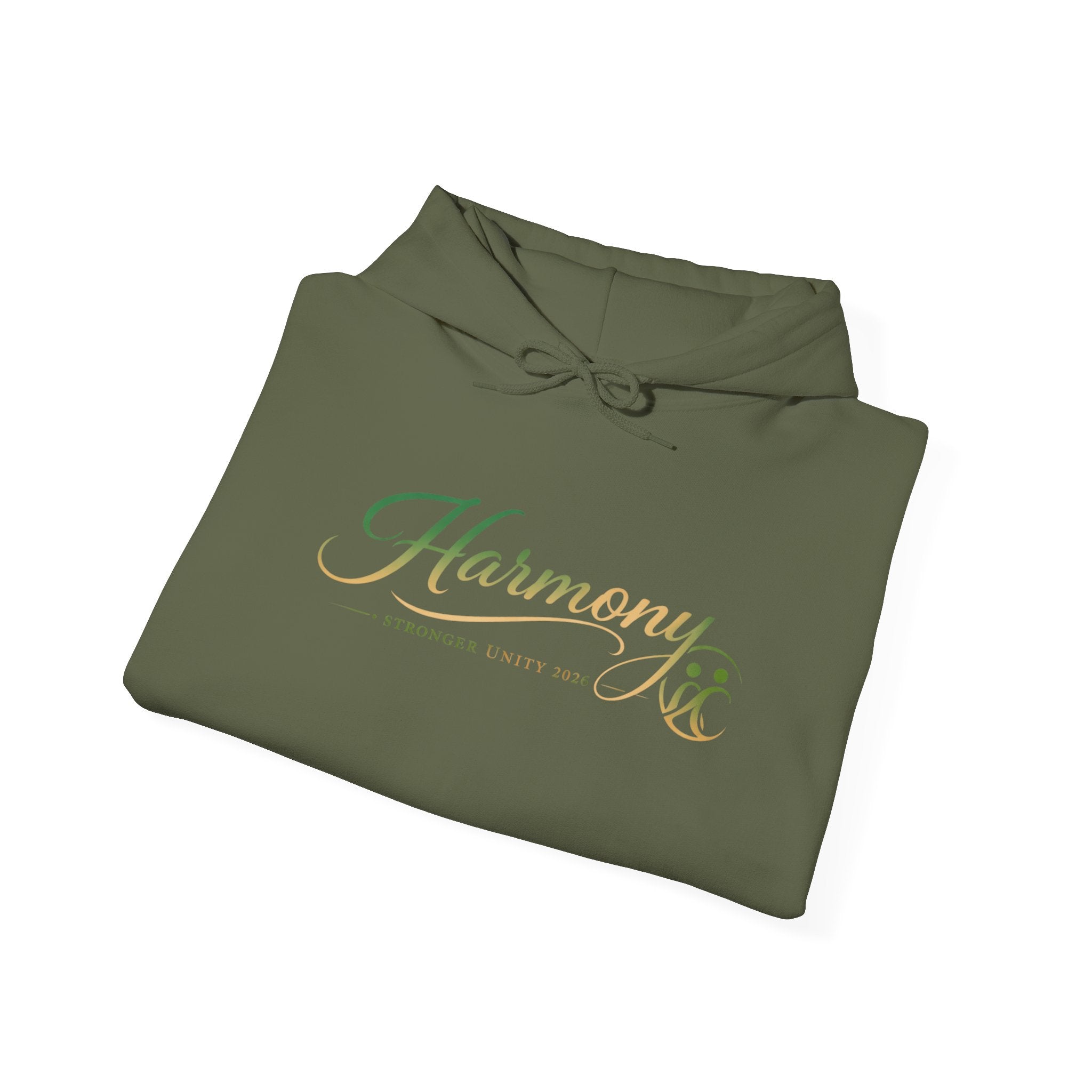 Copy of Harmony Script Hoodie — Minimalist White Pullover with Green 'Harmony' Script