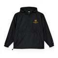 Copy of Packable Anorak Jacket — Black Windbreaker with Green Floral "Aqua" Logo