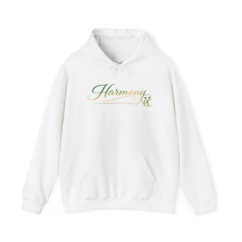 Copy of Harmony Script Hoodie — Minimalist White Pullover with Green 'Harmony' Script