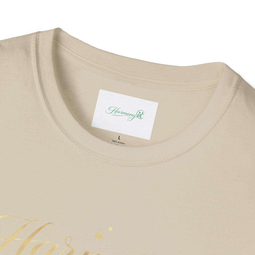 Harmony Script T-Shirt — Minimal Botanical Logo Tee